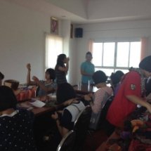 ฝึกอบรม การประดิษฐิ์กระเป๋าจากเศษผ้า 